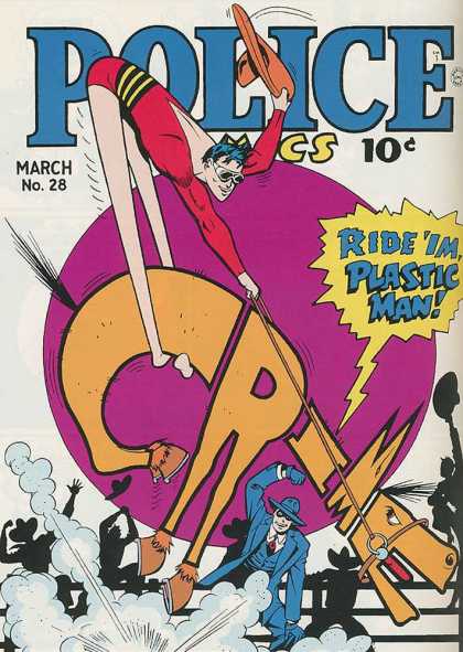 Police Comics 28 - March No28 - Cap - Ride Im Plastic Man - Tie - Coat