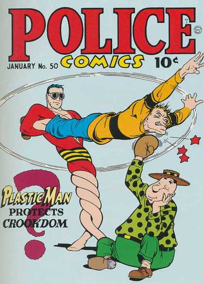 Police Comics 50 - Boxing - Twisting - Fighting - Superstrong - Knockout