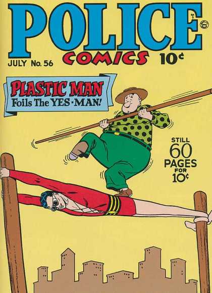 Police Comics 56 - Plastic Man - Foils - Yes Man - Green - Red