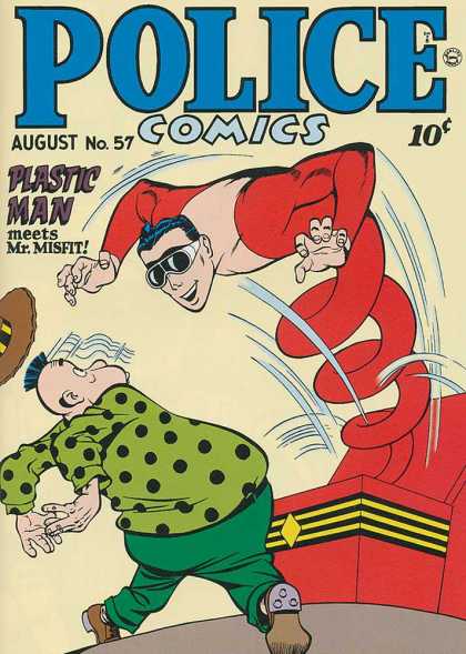 Police Comics 57 - Plastic Man - Mr Misfit - Villain - Surprise - Jack-in-the-box