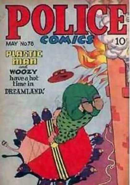 Police Comics 78 - Fire - Escape - Dreams - Man - Jumping