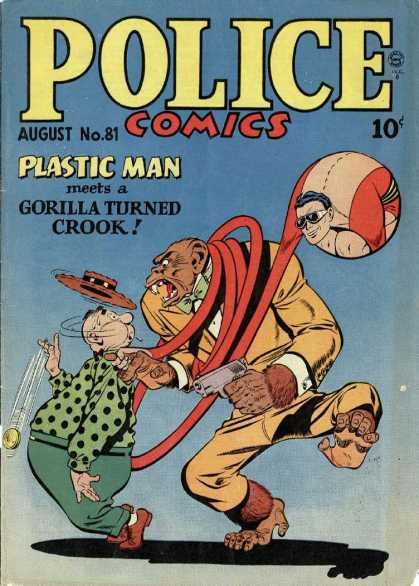 Police Comics 81 - Monkey - Fat Man - Hat - Yo Yo - Rope