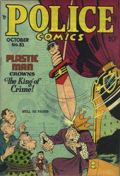 Police Comics 83 - No 83 - Plastic Man - The King Of Crime - Knife - Throne