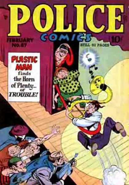 Police Comics 87 - Fawcett - Superhero - Plastic Man - Woozy Winks - Tuba