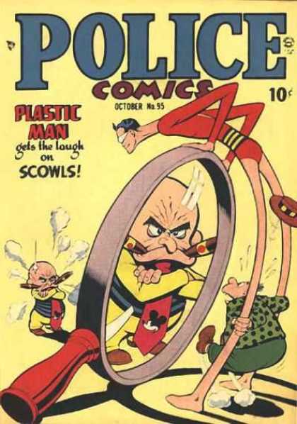 Police Comics 95 - Plastic Man - Scowls - October No95 - Cigars - Smoke