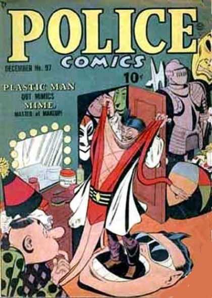 Police Comics 97 - Plastic Man - Mime - Armor - Knight - Mirror