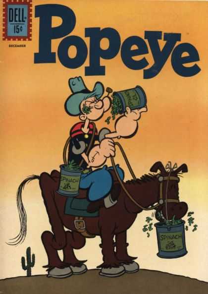 Popeye 62 - Spinaches - Horse - Cowboy - Muscles - Desert