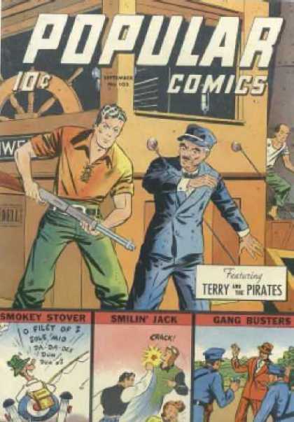Popular Comics 103 - Shotgun - Terry And The Pirates - Boat - Ten Cents - Smilin Jack