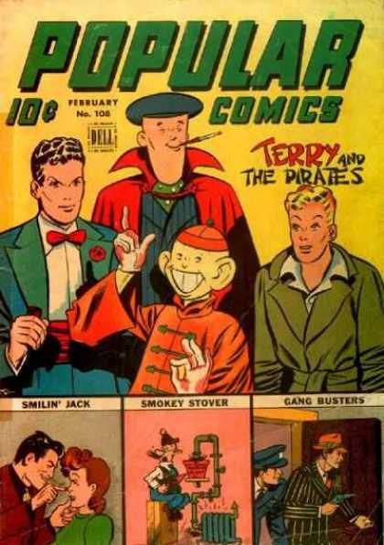 Popular Comics 108 - The Pirates - Smilin Jack - Smokey Stover - Gang Busters - Policeman