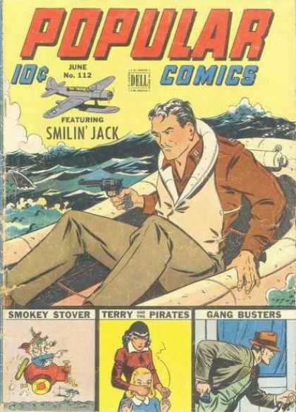 Popular Comics 112 - Rocky Seas - Airplane - Revolver - Survival - Sharks