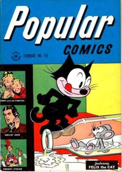 Popular Comics 120 - Felix The Cat - Mouse - Bottle - Smilin Jack - Smokey Stover