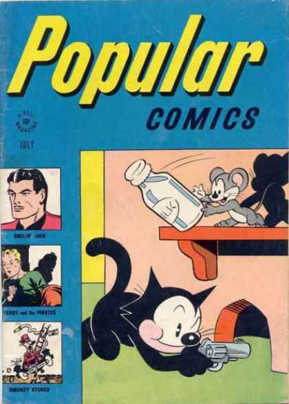 Popular Comics 125 - Cat - Mouse - July - Milk Bottle - Gun