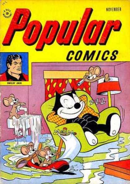 Popular Comics 141 - Man - Mouse - Cat - Chair - Water