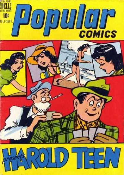 Popular Comics 145 - Beach - Black Hair - Clouds - Glasses - Hat