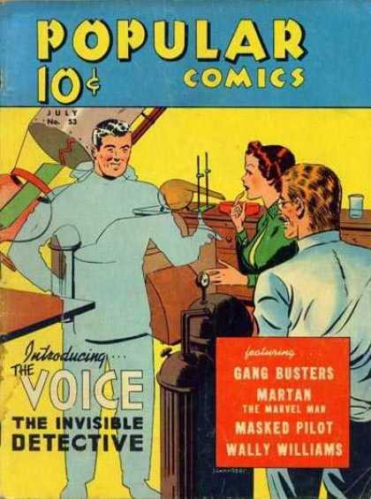Popular Comics 53 - Science Lab - Invisible Detective - Gang Busters - Masked Pilot - The Marvel Man