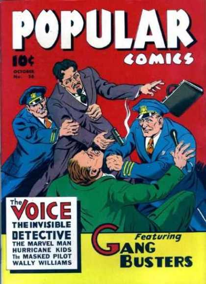 Popular Comics 56 - The Voice - Police - Gang Busters - The Marvel Man - The Masked Pilot