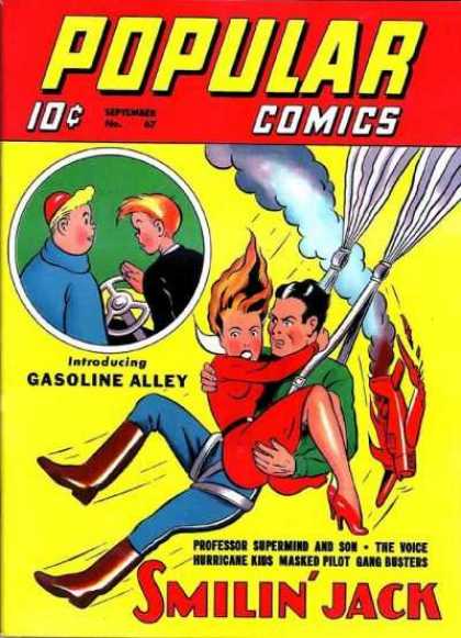 Popular Comics 67 - Woman - Boy - Wheel - Man - Plane
