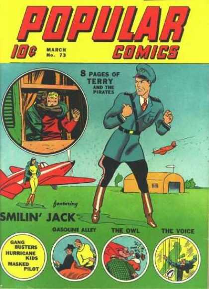 Popular Comics 73 - Terry - Pirates - Airplane - Hanger - Pilot