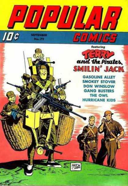 Popular Comics 79 - Coldiers - Guns - War - Smile - Battle Field