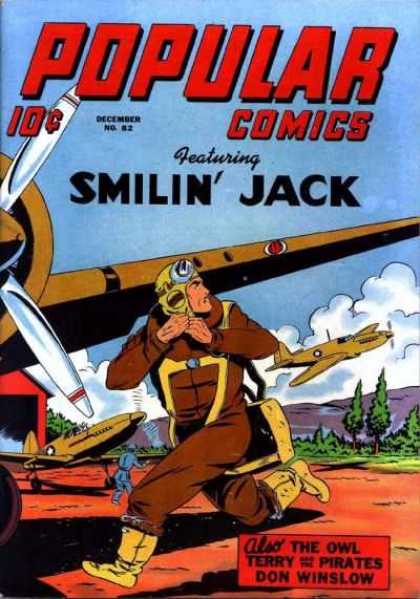 Popular Comics 82 - Plane - Aviator - Goggles - Running - Smilin Jack