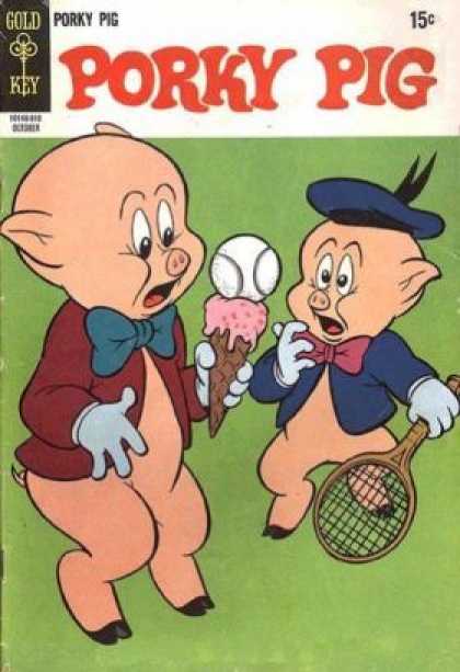 Porky Pig 26 - Ice Cream - Tennis Ball - Tennis Racket - Bowtie - Hat