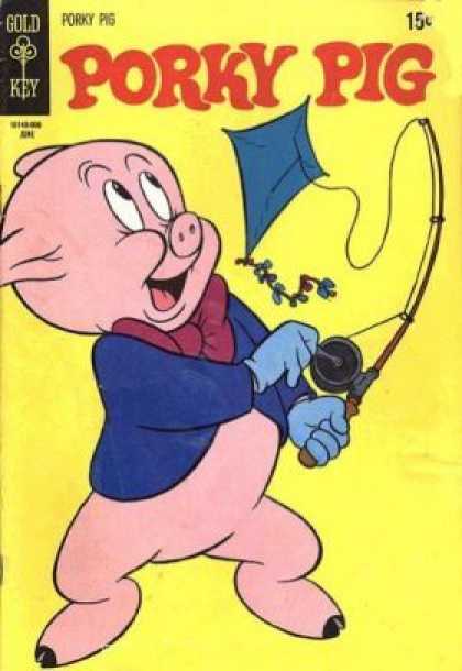 Kite - Pig - Fishing - Yellow - Fun Porky Pig 30 - Kite - Pig - Fishing - Yellow - Fun