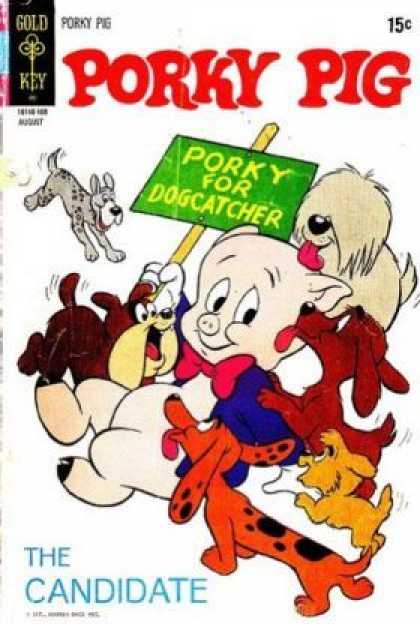 Sign - Orange Dog - Yellow Dog - Pink Bowtie - Pink Tongues Porky Pig 37 - Sign - Orange Dog - Yellow Dog - Pink Bowtie - Pink Tongues