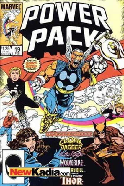 Power Pack 19 - Marvel - Cloak Dagger - Wolyerine - Thor - Newkadiacom