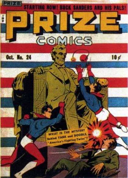 Prize Comics 24 - Starting - Buck Sanders - Pals - Red White And Blue - Abe Lincoln