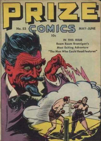 Prize Comics 53 - Boxers - The Man Who Could Read Features - Boom Boom Brannigan - Magician - Devil