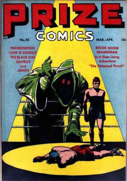 Prize Comics 58 - Grim Reaper - Boxing - Frankenstein - The Black Owl - The Poisoned Punch