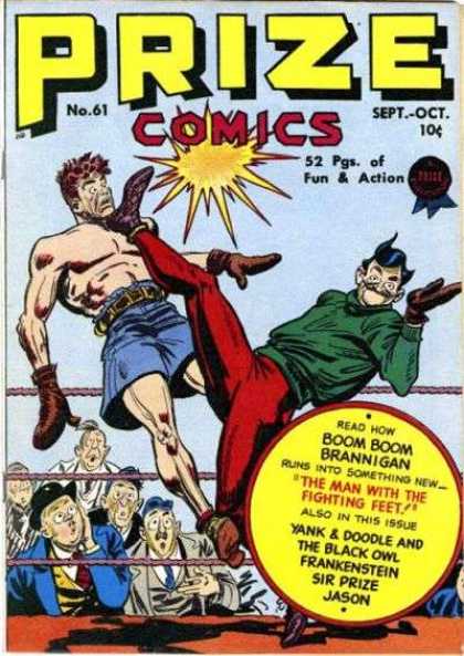 Prize Comics 61 - Fun U0026 Action - Boom Boom - Man - Man With The Fighting Feet - Ring