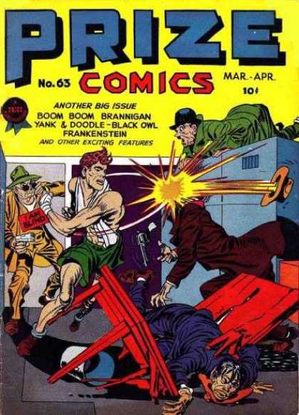 Prize Comics 63 - Boom Boom Brannigan - Yank U0026 Doodle - Black Owl - Frankenstein - Issue Number 63