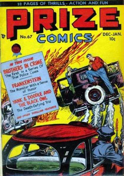 Prize Comics 67 - Car - Smoke - Water - Police - Fire