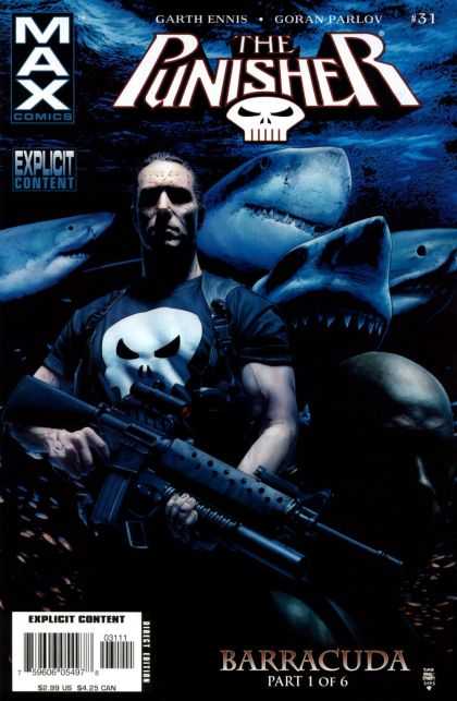 Punisher (2004) 31 - Great White Sharks - Machine Gun - Garth Ennis - Goran Parlov - Barracuda Part 1 Of 6 - Tim Bradstreet