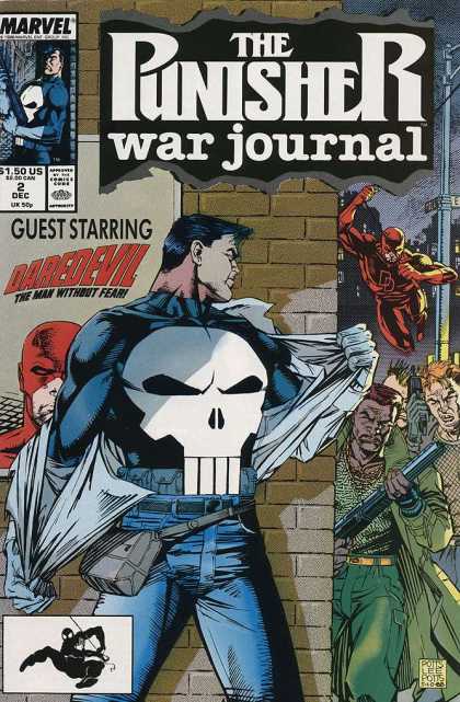 Punisher War Journal 2 - Deaths Head - Daredevil - Shitgun - Fight - Superhero - Carl Potts