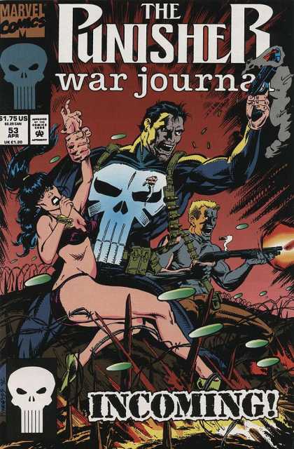 Punisher War Journal 53 - Rifle - Lady Captive - Villian - Skull With Elongated Teeth - Incoming