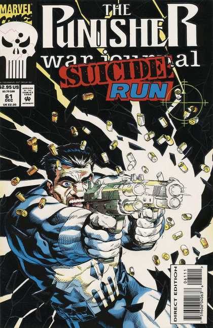 Punisher War Journal 61 - Suicide Run - Bullets - Shooting - Man - Guns - Michael Golden