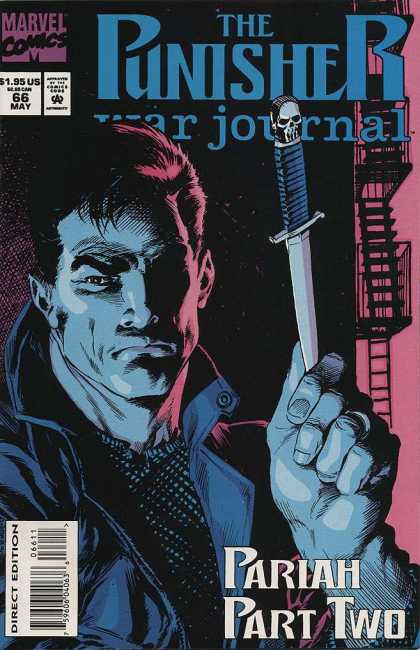 Punisher War Journal 66 - Marvel - Approved By The Comics Code Authority - 195 Us - Knife - Direct Edition