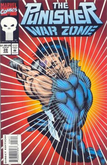 Punisher: War Zone 28 - Marvel Comics - Angry Man - Direct Edition - Blue Suit - Blue Hair