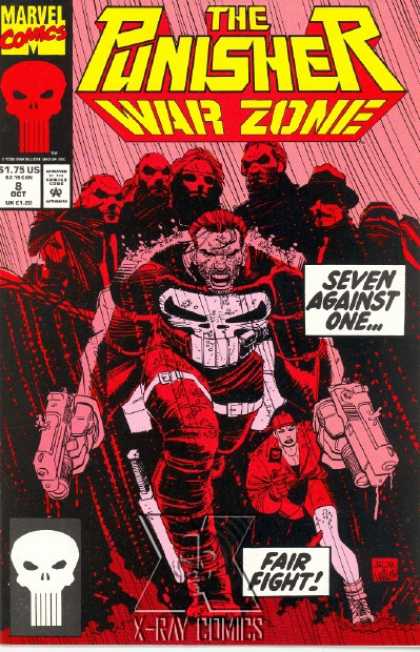 Punisher: War Zone 8 - Marvel Comics - Seven Against One - Against All Odds - Unfair Fight - Skulls