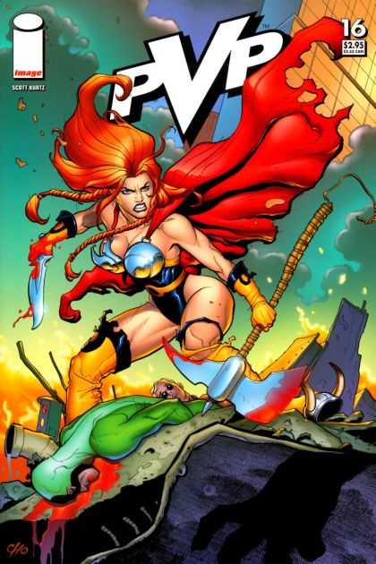 PvP 16 - Image - Weapon - Redhead - Blade - Babe - Frank Cho
