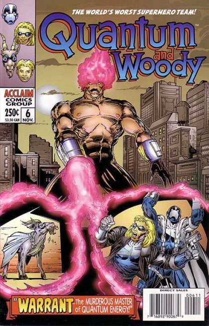 Quantum & Woody 6 - The Worlds Worst Superhero Team - Warrant - The Murderous Master Of Quantum Energy - Goat With Cape - Buildings
