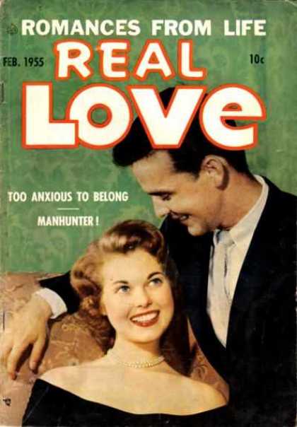 Real Love 66 - Romances From Life - Feb1955 - Too Anxious To Belong Manhunter - Tie - Black Coat