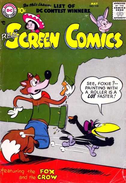 Real Screen Comics 110 - Superman National Comics - Approved By The Comics Code - Donkey - Girl - Crow