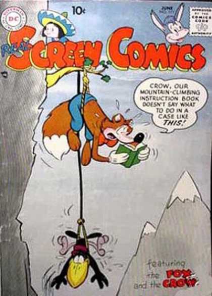 Real Screen Comics 111 - Fox - Crow - Book - Mountain - Reading