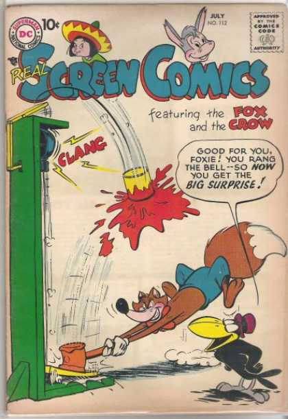 Real Screen Comics 112 - Fox - Strength Test - Practical Joke - Crow - Mallet