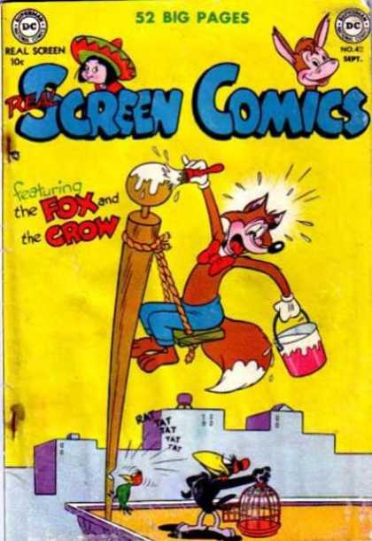 Real Screen Comics 42 - The Fox - The Crow - Wooden Pole - Whitewash - Woodpecker