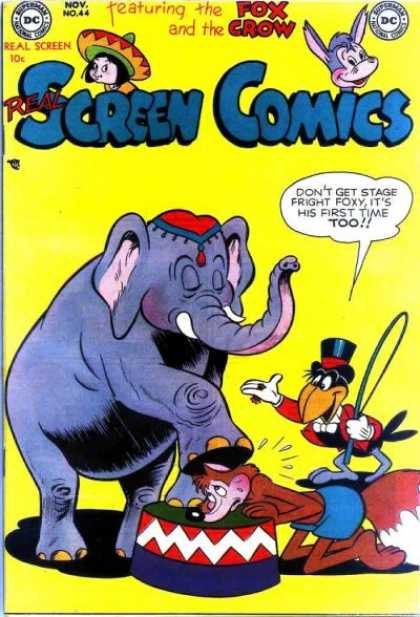 Real Screen Comics 44 - Fox And Crow Comic Book - Dc Comics 44 - Circus Performers - Stage Fright - Ringmaster Crow