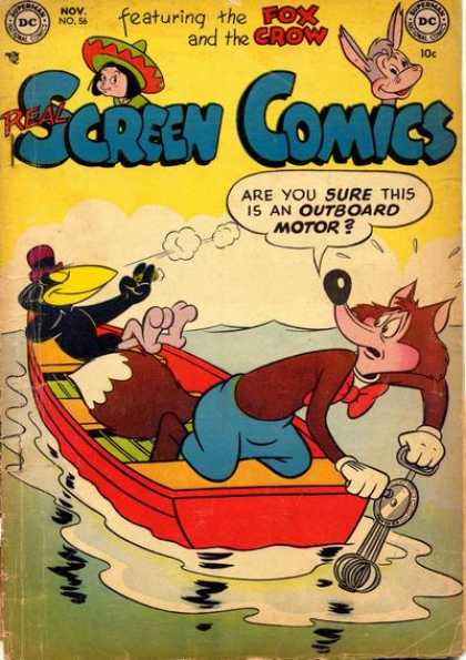 Real Screen Comics 56 - Fox - Boat - Egg Beater - Crow - Water